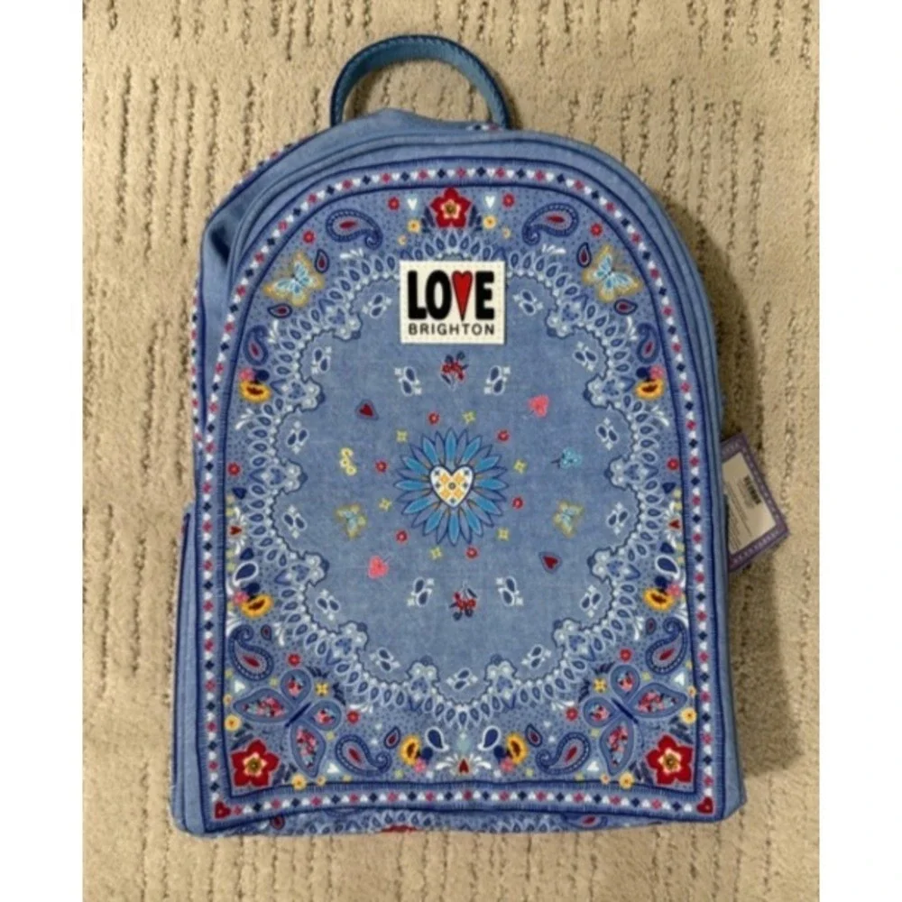 Brighton Blue Bandana Love Print Backpack NWT with Tags
